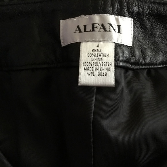 Leather pants fully lined by ALFANI - Picture 1 of 7